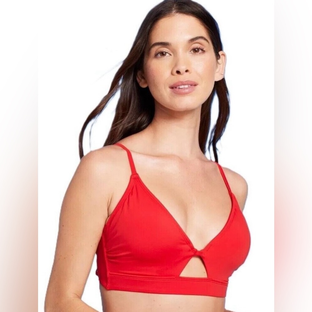 Shade & Shore Womens Red Longline
Underwire Swimsuit Bikini Top